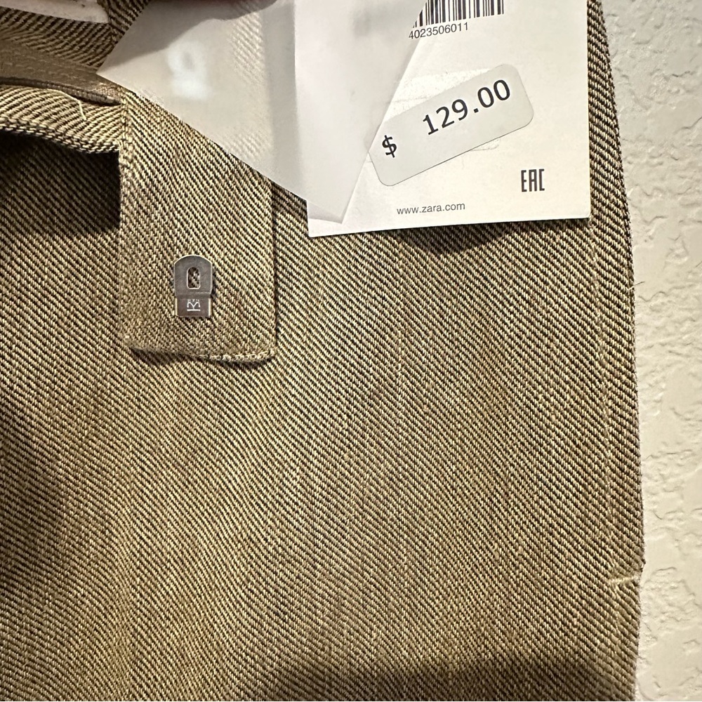 New $129 Zara Campaign Collection Contrast Linen Blend Pants XS 2624/023 - Picture 8 of 10